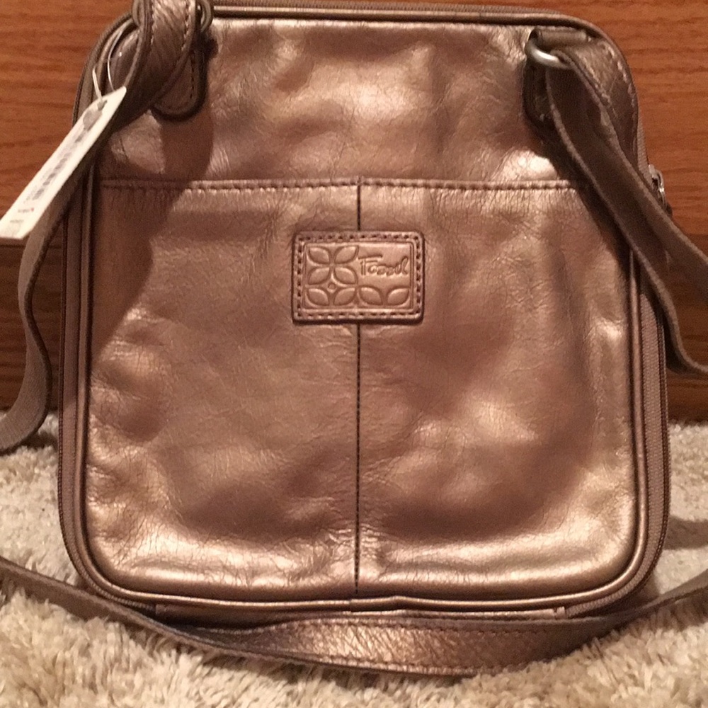 NWT fossil brand shiny metallic purse bag storage - Picture 3 of 9